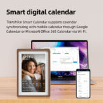 10-Inch Walnut Edition Smart Wi-Fi Digital Calendar Beautiful Touch Screen Digital Frame Synchronizes Office Equipment - Image 3
