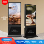 Double Sided Floor Sanding LCD Kiosk 4K Ad Display Board Digital Signage Totem HD Dual Advertising Screen Vertical Dual-Screen Advertising Display - Image 2